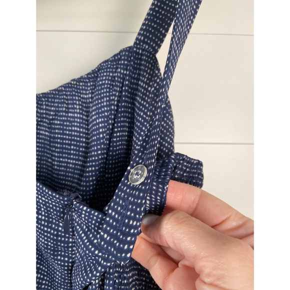 Navy dotted peplum tank blouse -size 8 - Picture 5 of 13